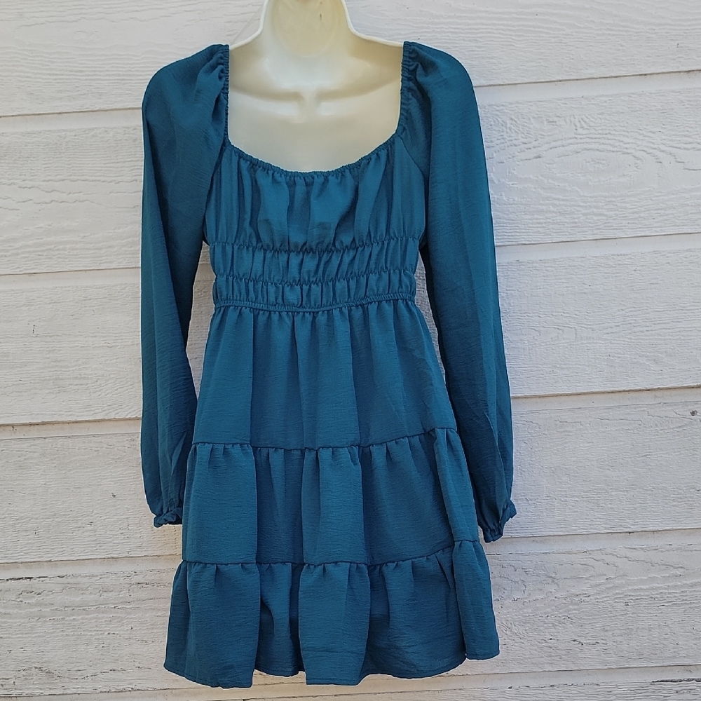 Liberty Love Teal Long Sleeve Dress Size S - Picture 12 of 13